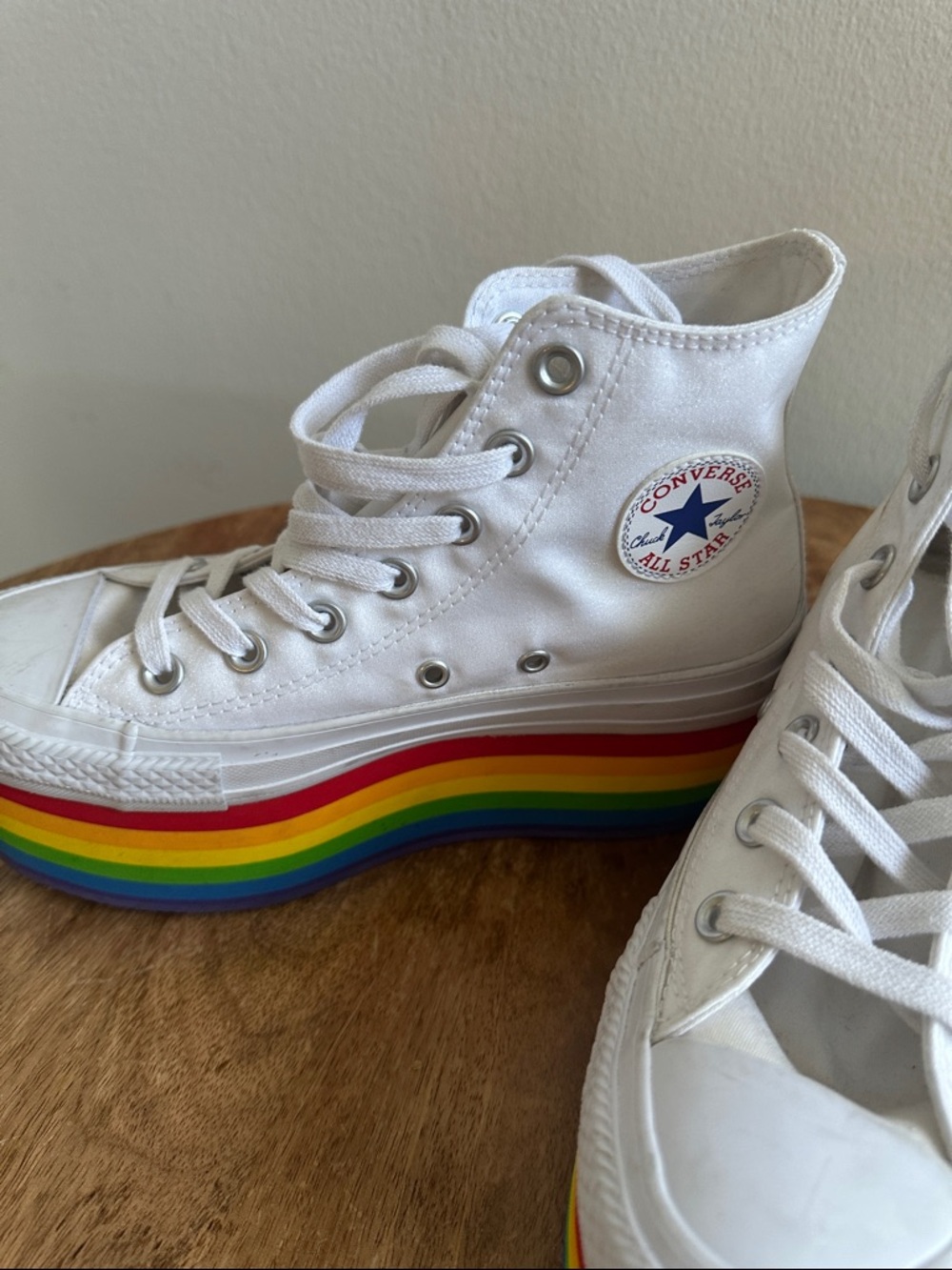 Converse x Miley Cyrus Platform Chuck Taylors Rainbow Platform - Picture 3 of 7